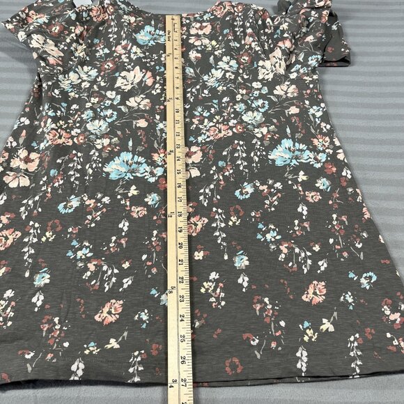 Pure Jill Tunic Womens Large Tall Asymmetric Floral Organic Cotton - Picture 7 of 8
